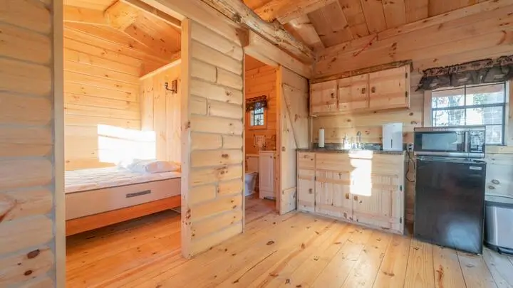 Interior of the private cabin at Avanti The Bear Den Crown Point Indiana