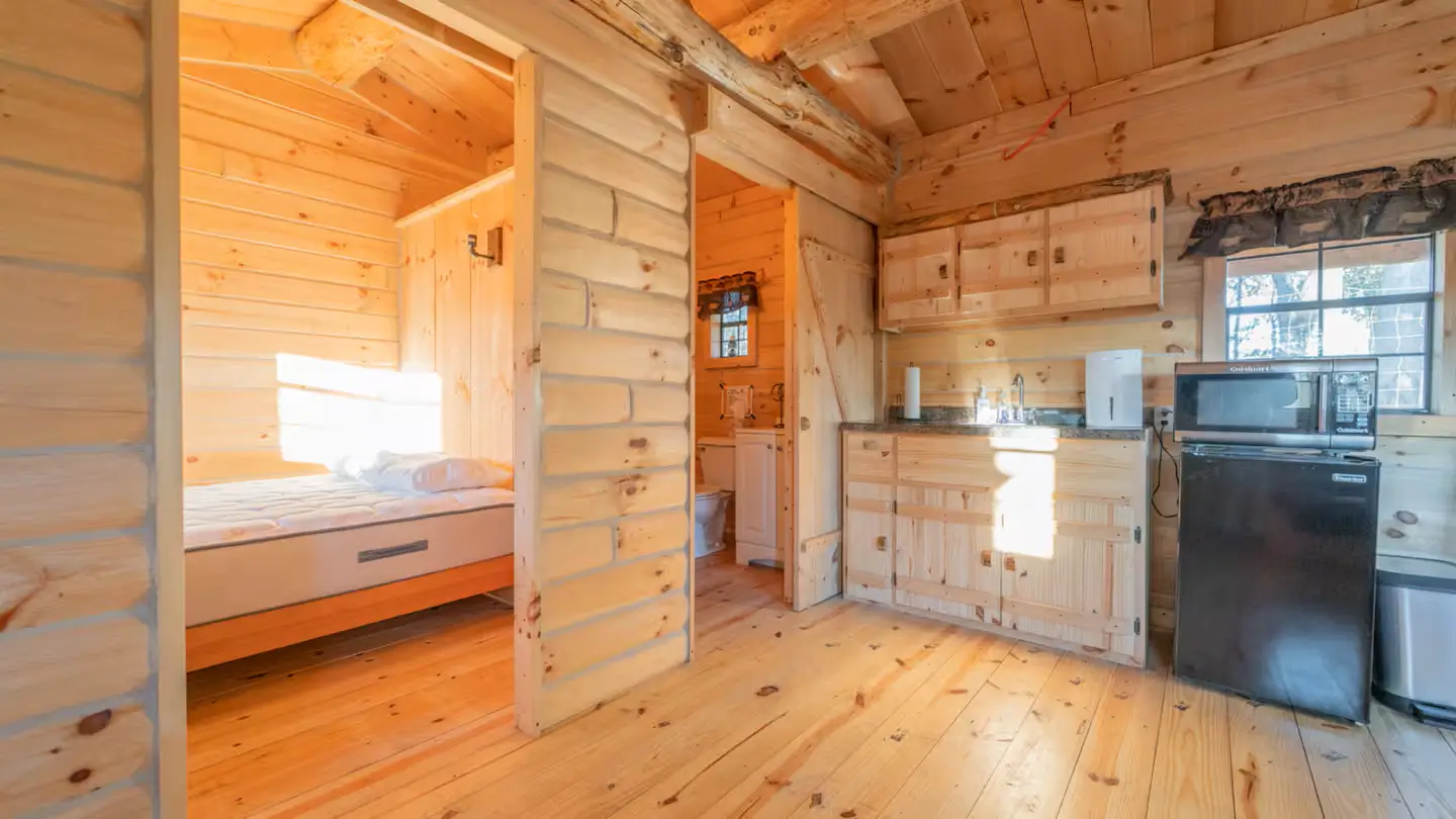 Interior of the private cabin at Avanti The Bear Den Crown Point Indiana